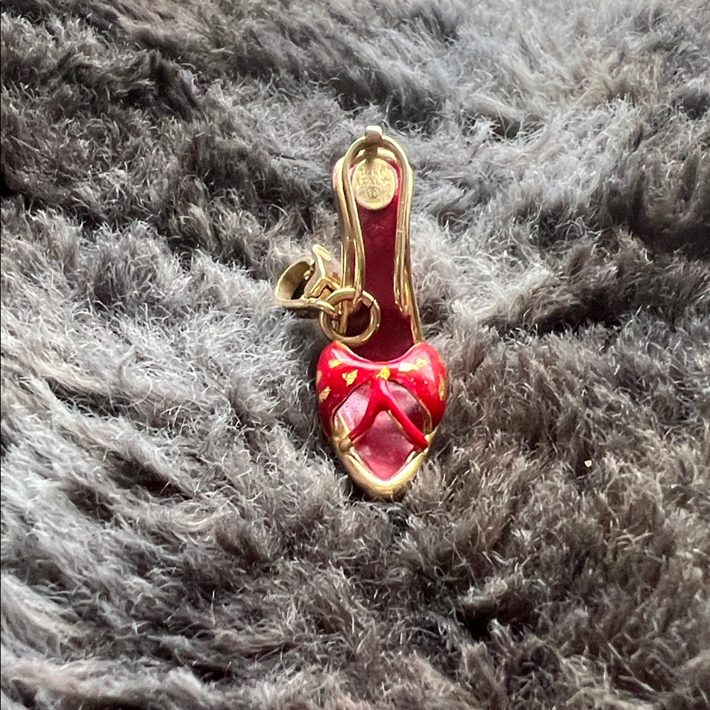 14k Rosato Enamel Shoe Charm Red Enamel - Picture 2 of 10